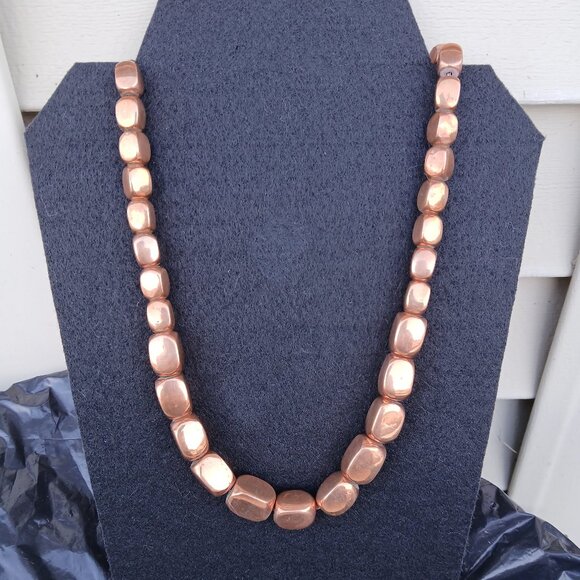 Vintage 1970's Chunky Copper Bead Necklace - Picture 2 of 4